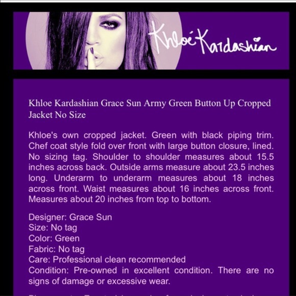 Khloe kardashian own Grace Sun cropped jacket - Picture 4 of 4